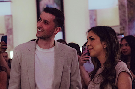 Terry Iakovou and Francesca Scardera at the BOSS Grand Prix party