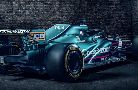 The AMR21 in the secret underground lair 