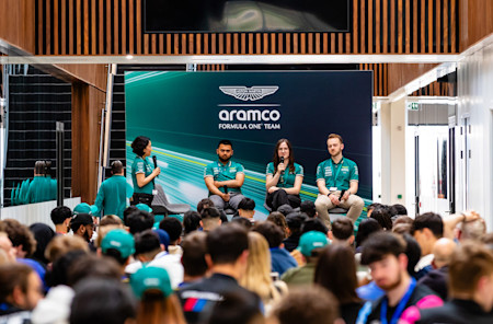University students learnt more about pathways to careers in STEM and motorsport and took part in illuminating workshops on aerodynamics and mechanical design and engineering.